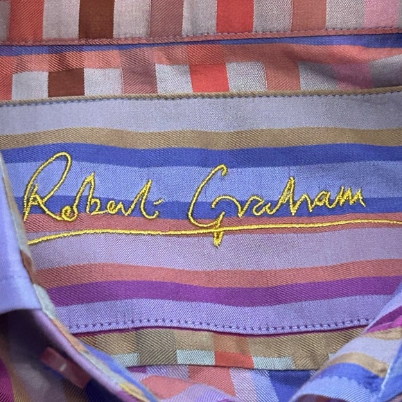 Robert Graham Men’s Medium Multicolor Stripe Button Down - Picture 4 of 10